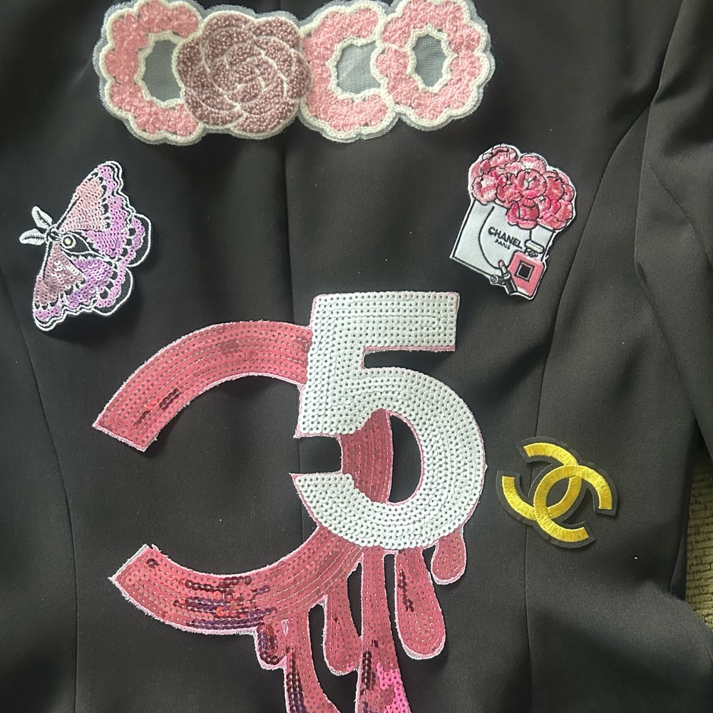 DIY for Jacket or Pants Pink Sequin Patches and embroidered